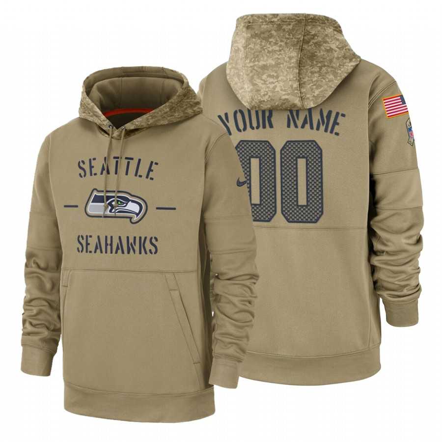 Seattle Seahawks Customized Nike Tan Salute To Service Name & Number Sideline Therma Pullover Hoodie,We sell and wholesale Seattle Seahawks Customized Nike Tan Salute To Service Name & Number Sideline Therma Pullover Hoodie on line form chian!